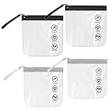 Fiacvrs 4 Transparent Toiletries, Transparent Travel Carry on Toiletries, Travel Eco-Friendly Cosmetics Bags, Toiletries Bags for Women and Men, Airport Security Approved Liquid Bags