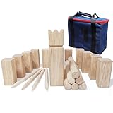 Kubb Spiel-Wurfspiel- Wikinger Spiel-Premium Kautschukholz Hinterhof-Wurfspielzeug mit Tragetasche