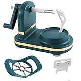 Apfelschäler, Kartoffelschäler, Gemüse- und Obstschäler, Kartoffelschälmaschine, Apfelschälmaschine 3 in 1 für das Schneiden (Dunkelgrün)