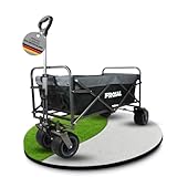 FROSAL Bollerwagen faltbar Alex in schwarz/grau Kinder Strandwagen klappbar Handwagen für Strand, Wald & Wiese
