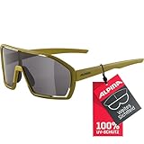 ALPINA BONFIRE - Beschlagfreie, Vielseitig Einsetzbare Sport- & Fahrradbrille Mit 100% UV-Schutz Für Erwachsene, olive matt, One Size