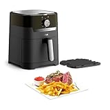 Tefal Easy Fry & Grill Classic Heißluftfritteuse, 2-in-1 Technologie (Air Fryer und Grill) XL, 4,2 Liter für 6 Portionen, 1550 Watt, energiesparend, ohne Öl, gesunde Fritteuse, schwarz, EY5018