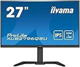 iiyama Prolite XUB2796QSU-B5 68,5cm 27' IPS LED-Monitor WQHD HDMI DP USB2.0 Höhenverstellung Pivot FreeSync schwarz