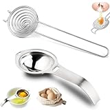 Eigelb Eiweiß Trenner, Eigelbtrenner, Edelstahl Eitrennhilfe, mit Griffen Eidotter-Trenner, Eiertrenner, Egg Separator, Spülmaschinenfreundlich, für Küche Eiweißtrenner, 2 Stück (Zwei Stile)