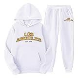Generisch Jogginganzug Streetwear Tracksuit für Herren Trainingsanzug Sportanzug lässig lange Ärmel Sweatshirt Hoodie und Jogginghose Y2k Hip Hop Fitnessanzug Loose Fit Laufanzug