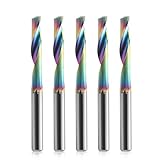 CNC-Fräser für Aluminium mit einer Nut, 4mm Schaft Schaftfräser Spiralfräser Bit VHM mit DLC-Beschichtungs, 4mm Schnittdurchmesser 22mm Schnittlänge Endfräser, Vollhartmetall-Schaftfräser, 5PCS