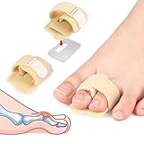 GGUFAY Hammerzehen Korrektoren, Hallux Valgus Korrektur, Hammerzehen Zehenbandage, Zehenschiene für korrigieren Gekrümmte Zehen, Zeh Gebrochen, Damen & Herren, 2 Stück (Hautfarbe)