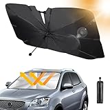 RnCop Sonnenschutz Auto Frontscheibe, 2025 Upgrade 360° Drehbar Faltbar Auto-Sonnenschirm - Neues Carbonfaser-Skelett(145 x 83 cm)