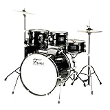 Fame FS22B First Step Rock Set, Piano Black, Komplettes Drum-Set, 22' BassDrum, Mischholz Kessel, Inklusive Hardware & Becken, Ideal für Anfänger und Schlagzeug-Einsteiger'