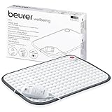 Beurer Heizkissen HK 41, kuscheliges Wärmekissen mit 3 Temperaturstufen und Abschaltautomatik, maschinenwaschbar, made in Europe, weiß / grau, 44 x 33 cm