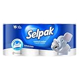 Selpak Toilettenpapier 3-lagig 6720 blatt, Klopapier, Super Weich, Extra Weich und Stark, Toilet Paper, Wc Papier, 48 Rollen (3x16 Rollen)