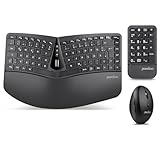 Perixx PERIDUO-606A 3-in-1 Kabellose Ergonomische Tastatur, Vertikale Maus, Numerisches Tastenfeld, Verstellbare Handballenauflage, QWERTZ