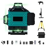 Uadme Kreuzlinienlaser mit Stativ, Laser Wasserwaage mit Selbstnivellierung, 16 Linien Nivellierlaser Lasermessgerät für Eine Bessere Positionierung, 360 Grad Drehbar (Grün & Schwarz)