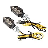 12V LED Smoked Microblinker Miniblinker LED Blinker Motorrad Tagfahrlicht Universal Lauflicht Lauflichtblinker Quad Roller E Geprüft Wasserdicht Universal Scooter Quad Cruiser Off Road, 2 Stück
