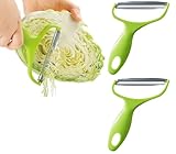 2 Stk Edelstahl Gemüseschäler,Kohl Peeler Obstschäler Weithalsschäler Schäler Küche Potato Peeler Vegetable Peeler Multifunctional Veggie Peeler Spargelschäle für die Küche zu Hause(Grün)