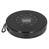 Dpofirs Tragbarer CD -Player, Anti -Skip wiederaufladbare CD Player Lautsprecher für RW (Schwarz ohne Bt)
