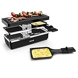 Tefal RE2308 Plug & Share Raclette | 400 Watt | 2 Pfännchen + Grillplatte | Ein-/Ausschalter | Antihaftbeschichtung | erweiterbar auf 5 Geräte | abnehmbare Kabel | leichte Reinigung | Schwarz/Silber