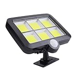 Holibanna Solar Sensor Wandleuchte Cob Superhell mit Wasserdichtem Gehäuse Bewegungsmelder für Außenbereich Garten Terrasse mit Verlängerungskabel Split Design Schwarz