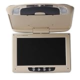 WOSTOKE 9 Zoll Autodachmontierter Monitor Auto Deckenbildschirm HD Video Fahrzeug Flip Down Overhead Multimedia Player beige