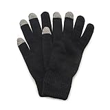 QUIETWEAR Herren Strickhandschuh 2-lagig mit Texting Finger - Schwarz - Einheitsgröße