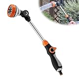 Forbabe Gießstab 47CM Lang Handbrause Garten Brause mit 8 Sprühbilder Daumensteuerung Gartenschlauch Düse Abnehmbar