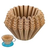 Korb-Kaffeefilter – 50 Stück Kaffeefilterpapier zum Tropfen, ungebleichter Zellstofffilter, 1–4 Tassen Kaffeefilterpapier für den Heimgebrauch, chlorfreies Papier für sauberen Geschmack