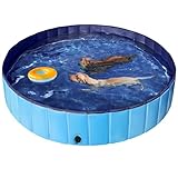 Yaheetech Hundepool für Hunde, Swimmingpool 160 x 30 cm, Hund Planschbecken Schwimmbecken, Faltbarer Pool Badewanne Wasserbecken, Klappbares Haustier-Duschbecken