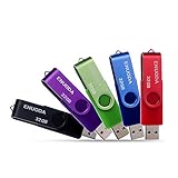 ENUODA 5 Stück USB Stick 32GB USB Speicherstick Rotate Metall Mehrfarbig High Speed USB 2.0 Flash Drive Pack (Rot,Grün,Schwarz,Blau,Violett)