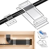 Kimsky Kabelhalter 70 Stück, 50 Kleine Kabel Organizer +20 Große Kabelmanagement, Kabelclips für Cable Management, Kabelhalter Selbstklebend mit 3M Kleber, Kabelklemmen für Heim, Büro – Transparent