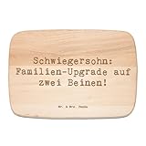 Mr. & Mrs. Panda Frühstücksbrett Spruch Schwiegersohn Upgrade - Geschenk, liebevoll, Geburtstage, persönliche Erinnerungen, Geschenke, Schneidebrett,