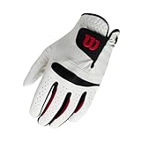 Wilson Staff Herren Golf Handschuh Feel Plus MLH, Links, S, Weiß