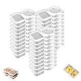 Bohany 30 x wiederverwendbare Snack- und Dip-Behälter, Doppelfach, tragbar, wiederverwendbar, Soßenbehälter, Töpfe für Soßen mit Deckel, mikrowellen- und kühlschranktauglich