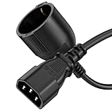 sonero USV Kabel Adapter, Stromkabel C14 auf CEE7, 3-polig, 3.00m, Robustes Gerätekabel für Netzteil, Rechner, Workstation, Sicherheitsssytme, Monitor, Netzstecker, Schwarz