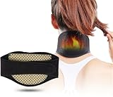 HPONEZJ Nackenstütze Selbstheizend Nackenbandage Magnettherapie Nackenwärmer Ergonomisch Nacken Unterstützung Damen Herren Nackenschutz Bandage Verstellbar Halsbandage gegen Nackenschmerzen Schwarz
