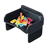 Kinder Auto Tablett – Kunstleder Kindersitz Tischablage Für Reiseaktivitäten Unterwegs | Schößtisch Mit Tablet Halter Für Babyschnuller, Snack, Trinkbecher, Bett, Flugzeug, Autofahrt,