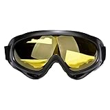 Motorradhelm-Brille, Outdoor-Fahrradbrille, Motorrad-Ski, Winddichte und sanddichte UV-Sonnenbrille(Color:Yellow Lens)