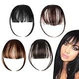 4 Stück Pony Haarteil, Clip In Pony,Natürlicher Pony-Look Mit Schläfen Für Den Alltag, Hochzeit, Party（Vier Farben）