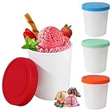 UNISOPH Eisbehälter für Speiseeis,Gefrierdosen 250, Wiederverwendbare Eis Behälter Mit Silikon Deckel, Eisbehälter für Selbstgemachtes Eis,Eisbehälter Für Eiscreme, Joghur(4er-Set)