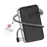 Magnetische Powerbank Qi2.2 25W Zertifiziert – 10000mAh Kabelloses Schnellladegerät, Tragbares Ladegerät mit Eingebautem USB-C-Kabel 35W, Magnetischer Akku – Für iPhone 17/16/15 von MMOBIEL (Schwarz)