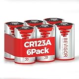 BEVIGOR CR123A Lithium Batterie 6 Stück, 1500mAh 3V Li-Ion, Nicht wiederaufladbarer Hochleistungs-Li-Ion-Batterie für Haussicherheit und drahtlose Sicherheitssysteme