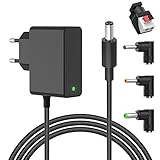 Newding DC in Netzteil 12V 2A Kompatibel mit Stecker 5.5x2.1mm 5.5x2.5mm 4.0x1.7mm 3.5x1.35mm Ladegerät Ladekabel Universal für LED-Streifen CCTV Kamera WLAN-Router Laptops Steckernetzteil Adapter 24W