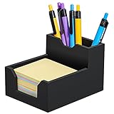 Kamehame Zettelbox Pen Holder Silikon Stiftehalter Schreibtisch Haftnotizen Halter mit Stift oder Kartensteckplätzen Cube Notiz Box passt 3x3'' Haftnotizen