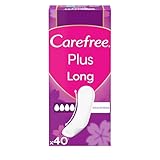 Carefree Slipeinlagen Plus Long ohne Parfüm, extra langer Damen-Slip mit 5in1-Schutz für 8 h trockenes Gefühl, ultradünne Damenbinden ohne Duft für den täglichen Gebrauch, 40 Slipeinlagen