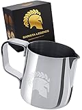 Barista Legends Latte Macchiato Espressokännchen Kronos Silber - Edelstahl Espressokanne zum gießen von Espresso für perfekte Milchschaum Schichten - Perfekt für Dich Hobby Barista