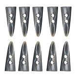 HSTWODE 10 Stück 42-56mm Knebelknöpfe Harz Knöpfe, Horn-Nachahmung für Jacke, Mäntel, Blazer, Wollmäntel, Daunenjacken - Kleidungszubehör (Schwarz, 51mm)