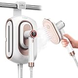 Newbealer Innovative Dampfbügelstation, 1600W leistungsstarker Dampf, 30s Aufheizen, 3 Dampfstufen, Trockenbügeln, 1,2L abnehmbarer Wassertank, platzsparendes Design zum Aufhängen und Montieren