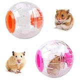 JAWAI 2 Stück Hamster Run Ball, Kunststoff Hamster Laufball, Hamster Gymnastikball, Transparent Hamster Laufball, Hamsterrad Übungsball, für Ratten Rennmäuse Kleintiere (4.7Zoll)