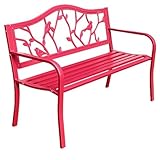 Meihkkud Landhausbank，2-Sitzer Gartenbank，Terrassenbank，Parkbank Wetterfest，Gartenmöbel Bänke，Vintage Sitzbank，mit Armlehnen & Rückenlehne，für Garten, Park, Balkon