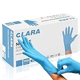 Clara Nitrilhandschuhe Puderfrei Blau, Einweghandschuhe Handschuhe, Reinigungshandschuh, 100 Stück XL