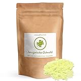 Anorganischer Schwefel (sulfur) - 500 g - BESTSELLER - 99,9% pharmazeutisch rein (Ph. Eur.) - fein gemahlen - Schwefelpulver, Sulfurpulver - aus Naturrohstoff - säurearm - 100% MADE in GERMANY